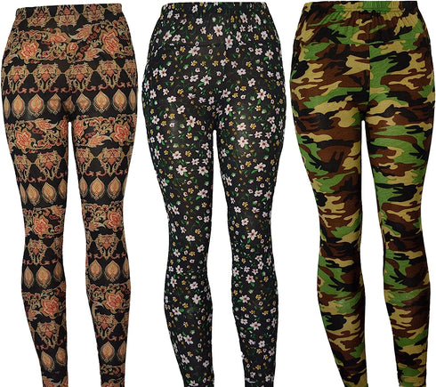 3 Piece Bundle Summer Leggings for Women One-Size Fits All, Double Sided Pockets & Breathable Fabric